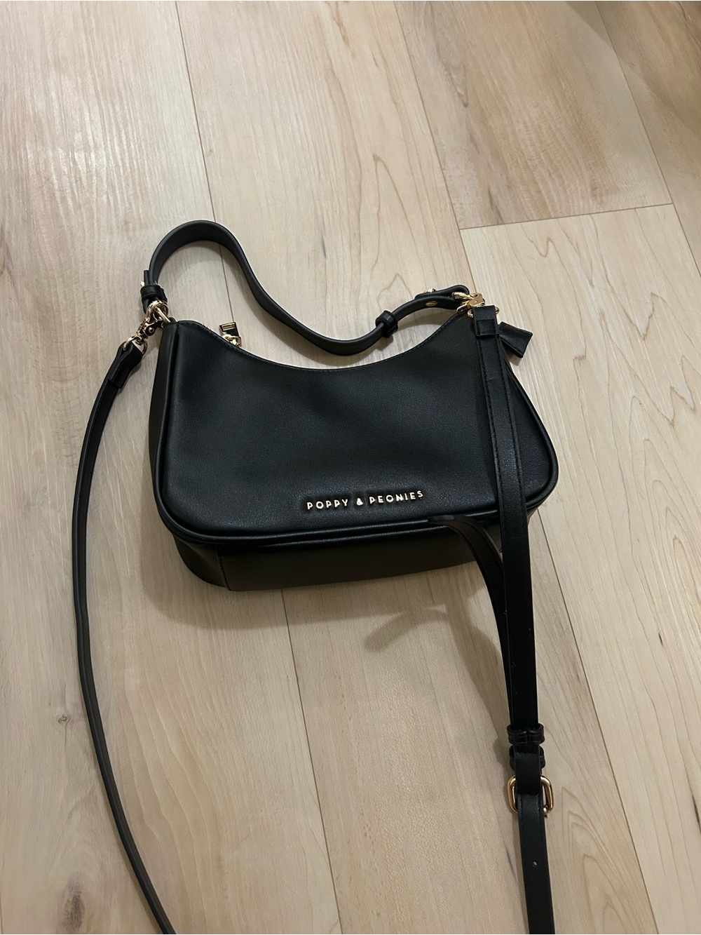 Poppy & Peonies Black Soirée Crossbody Bag - Picture 2 of 2